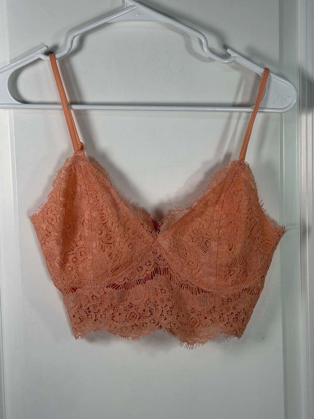 Missguided Peach Lace Bralette Crop Top Size US 6